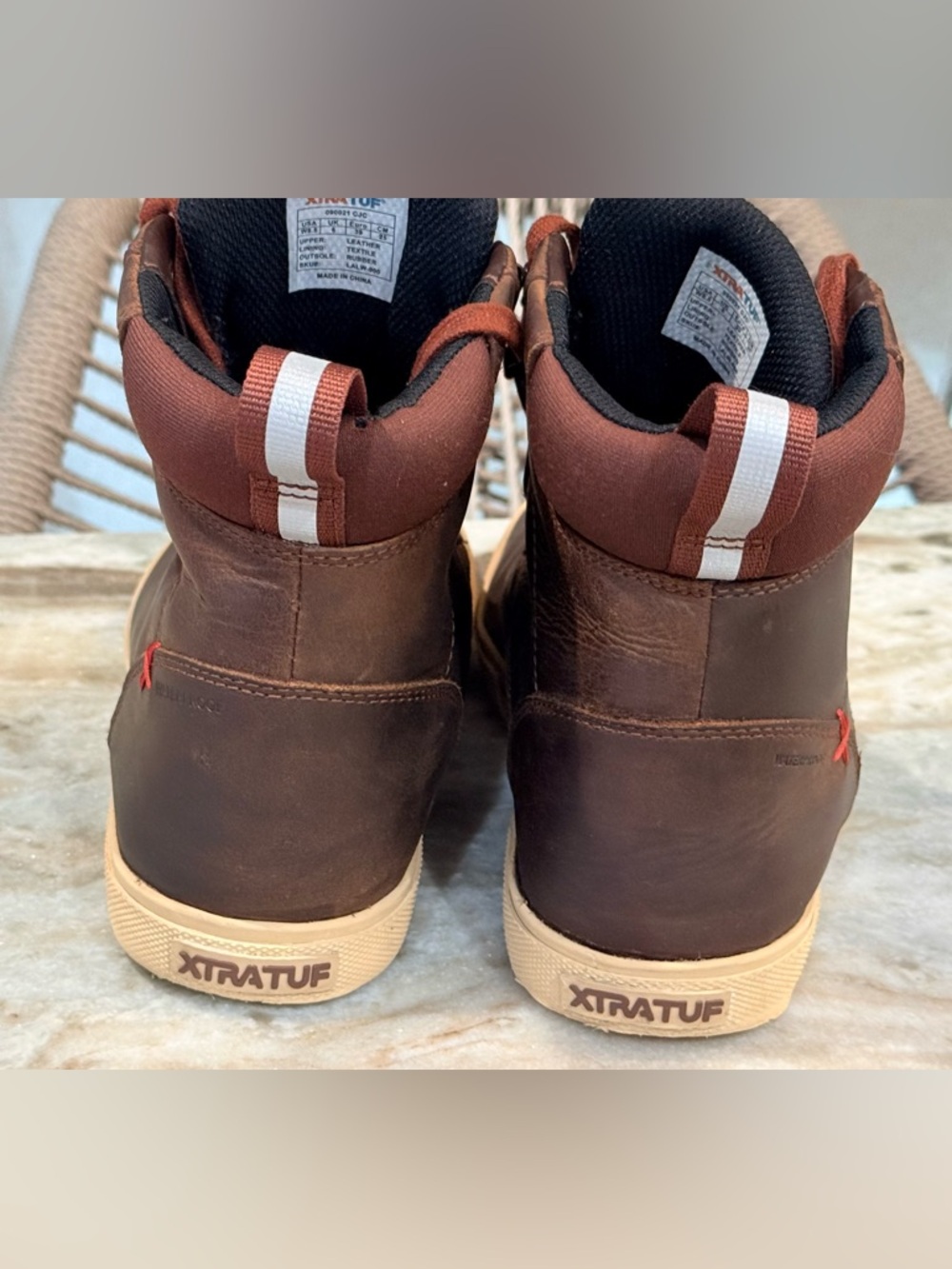 Women’s XTRATUF Dark brown leather lace up deck boots- Size 8.5 - Picture 5 of 8